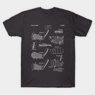 Golf Clubs Patent - Golfing Art - Antique T-Shirt